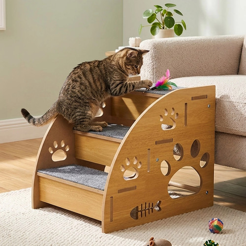 Steps wooden dog - steps,