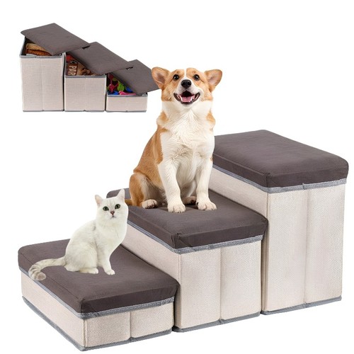 Foldable dog stairs step pet - 3,