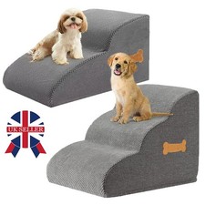 Grey Dog Stairs Pet For Bed