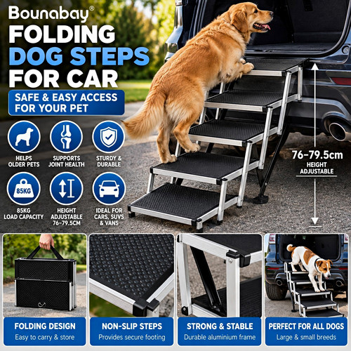 Bounabay folding dog steps for - dog,