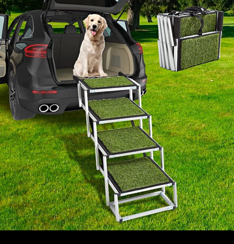 Folding metal dog car - metal, stairs